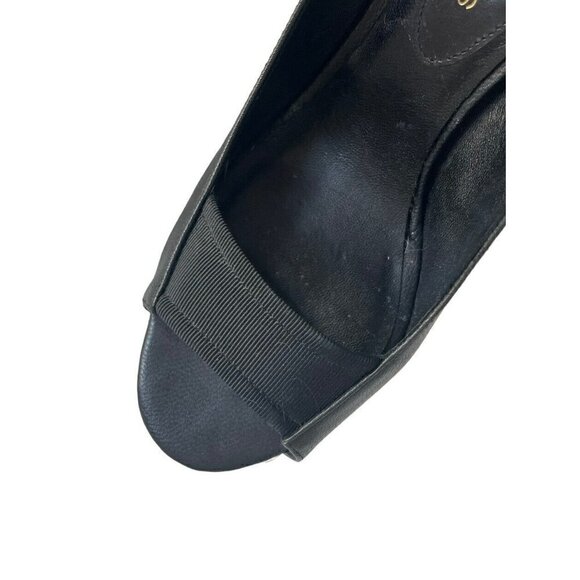 Marc Jacobs Women's Sz 37 (US 6.5) Black Peep-Toe Pumps Heels Made In Italy - Picture 5 of 12